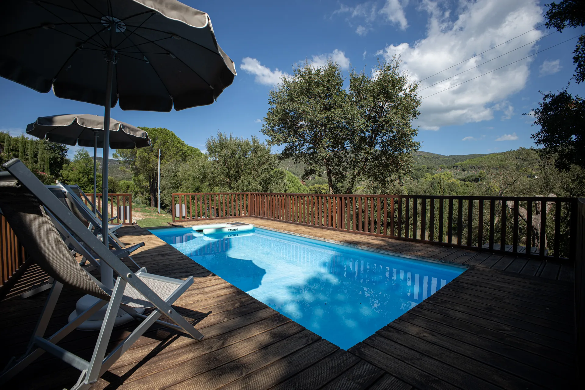 The dog pool, overlooking the hills